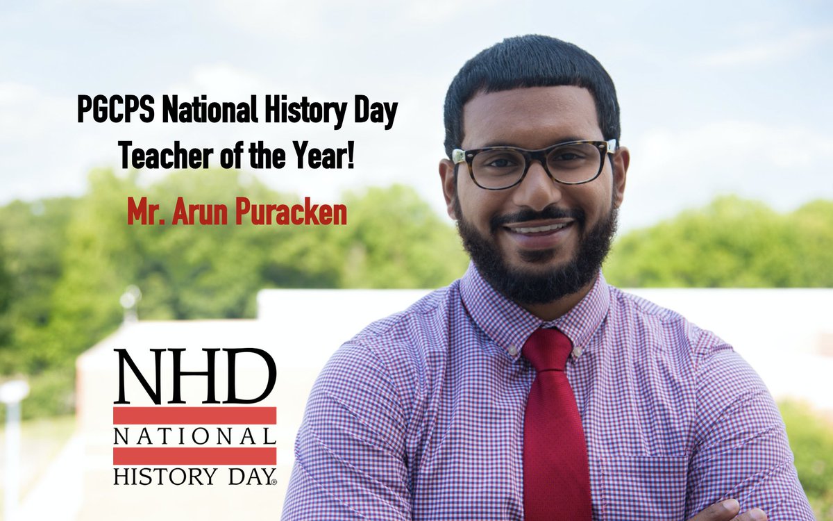 Congratulations Mr. Puracken!  We are so proud of you! #RaisingTheBar @pgcps #NationalHistoryDay