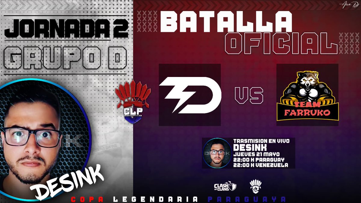 Hoy se enfrentan por la CLP 🇵🇾💣 los clanes de:

@Teamdesink vs Team Farruko

Trasmisión por el canal de: <a href="/Desink9/">Desink</a>