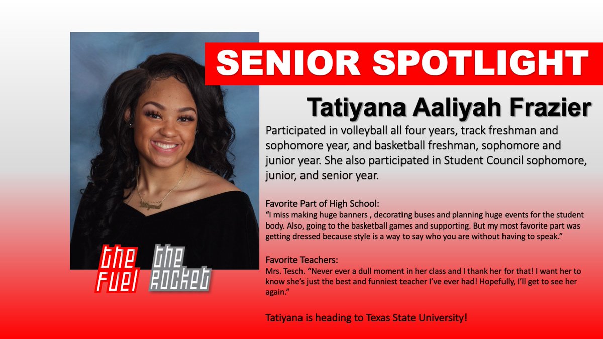thefuelonline's tweet image. This is Tatiyana Aaliyah Frazier! #classof2k20 #RocketPride