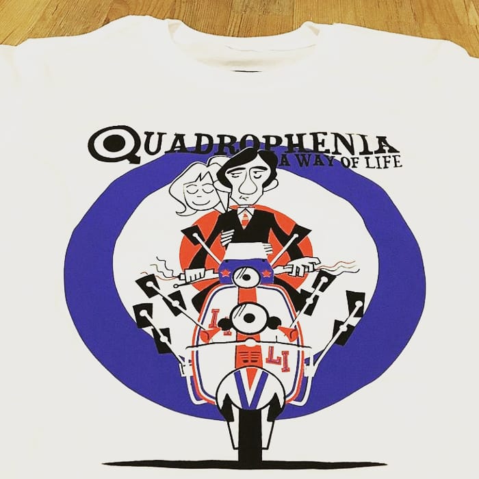 Lambretta Quadrophenia T Shirt  . Phil Daniels As Jimmy In Brighton In The 1979 Film Quadrophenia.