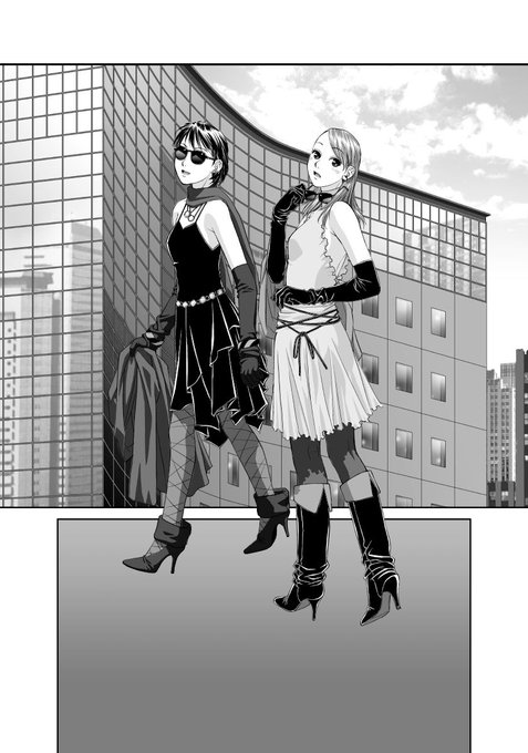 愚作「swing style」から台詞フキダシ擬音無し絵、その,21
オイラの漫画としては、初めての完全ペーパーレス作品
コミスタでペン入れ〜フォトショで彩色しています_φ(‾▽‾)

好奇心旺盛なJKたち…目一杯背伸びした高そうな服だけど、たぶん母か姉のを無断借用しているハズ(°ー°;) 