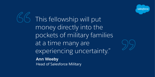 SalesforceNews's tweet photo. .@salesforce is contributing $1M to U.S. Chamber of Commerce @hiringourheroes to fund a Fellowship Program that will provide work to veterans and military spouses and skills for a lifetime. Learn more: https://t.co/41YxwD0Avm https://t.co/lIWHgh0ias