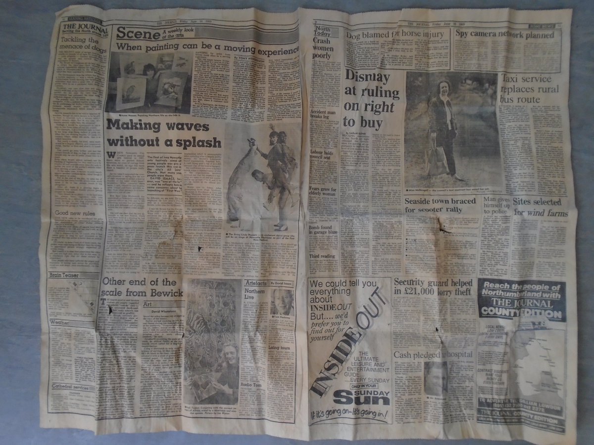 17Nineteen's tweet photo. Having only been back at work a few days, look what Kane found in the roof! A little time capsule neatly tucked away with a newspaper in from June 16th 1989. Anyone have any stories to tell from that date? #Sunderland #heritageapprentice #timecapsule #apprentice #craftskills https://t.co/wkcrgFvs0s