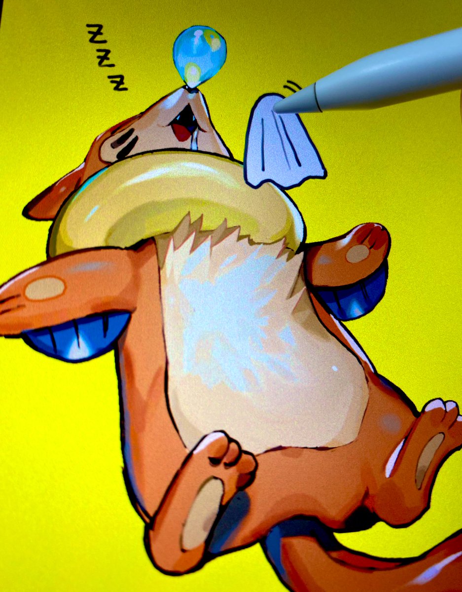 pokemon (creature) no humans sleeping zzz open mouth tongue nose bubble  illustration images