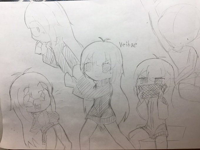 #イラスト #絵描きさんと繋がりたい 最近初めてVtuber見てシンプルなのに惹かれるキャラデザすごいと思った もう一つのはクロッキー動画参考に描いたけど難しぃ 