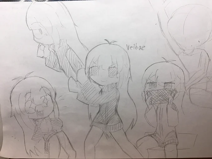 #イラスト #絵描きさんと繋がりたい 最近初めてVtuber見てシンプルなのに惹かれるキャラデザすごいと思った もう一つのはクロッキー動画参考に描いたけど難しぃ 