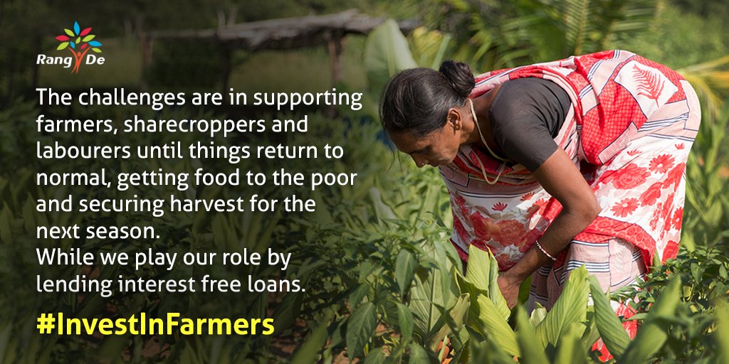 Social investing has never been as critical as it is today! 

Invest in interest free loans through @RangDe and help farmers rebuild their livelihoods: bit.ly/rangde-farmers. 

#RaiseTheStakes #investinfarmers #InterestFreeLoans

@manalibhagwat1 @vaibhavshetkar