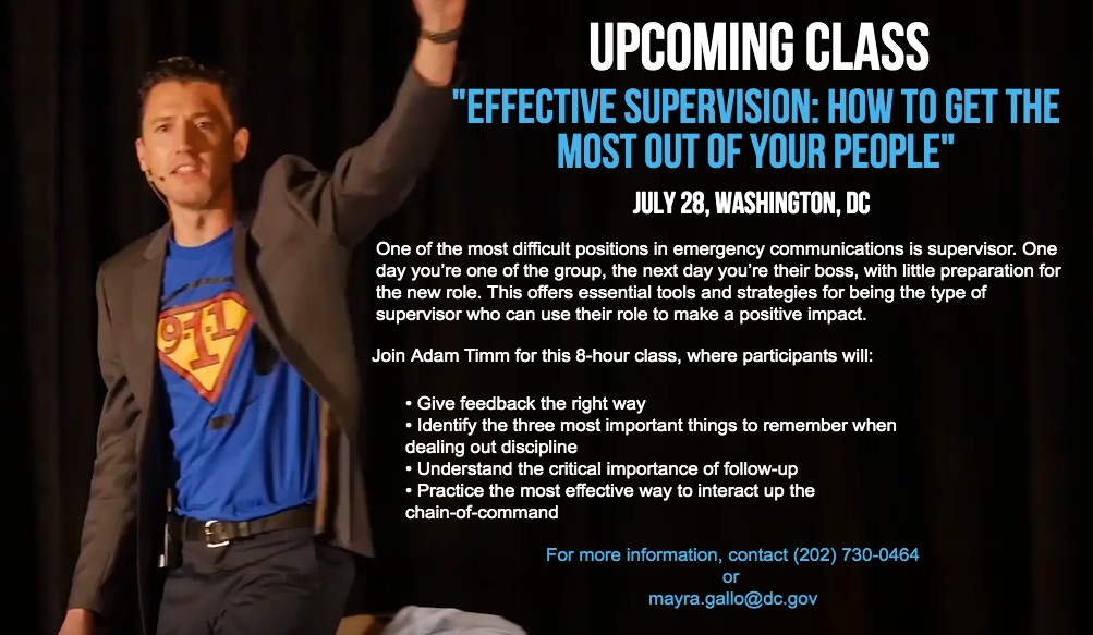 HealthyDispatch's tweet image. 📌UPCOMING CLASS! 📌

Join Adam Timm for "Effective Supervision: How to Get the Most Out of Your People" on July 28 in Washington, DC!

For more information, contact (202) 730-0464 or 
 mayra.gallo@dc.gov