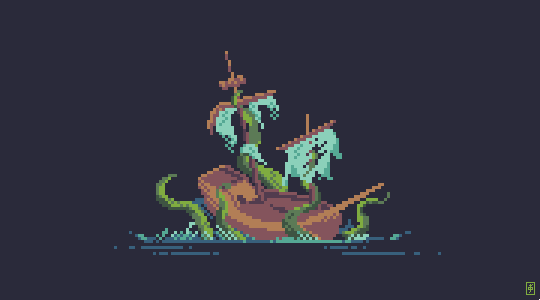 scrixels's tweet photo. Kraken attack!
#kraken #pixel_dailies @Pixel_Dailies #pixelart https://t.co/ePOh19umiB