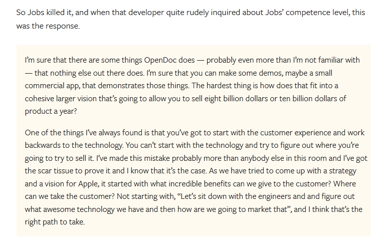 modestproposal1's tweet photo. Steve Jobs was good h/t @stratechery https://t.co/wqRfjvhqPv