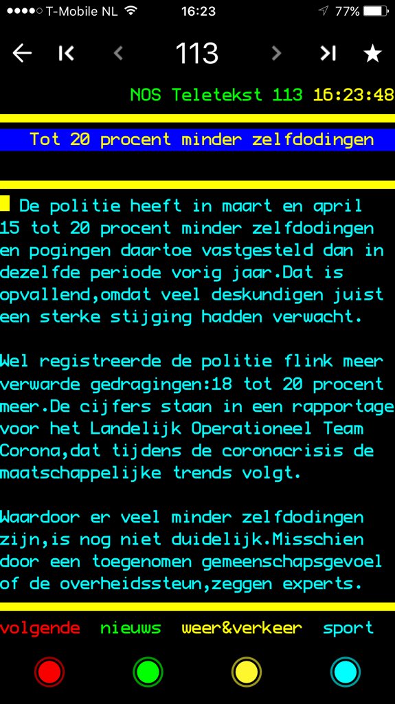 20% minder zelfdodingen in #coronatijd Opvallend genoeg om te onderzoeken