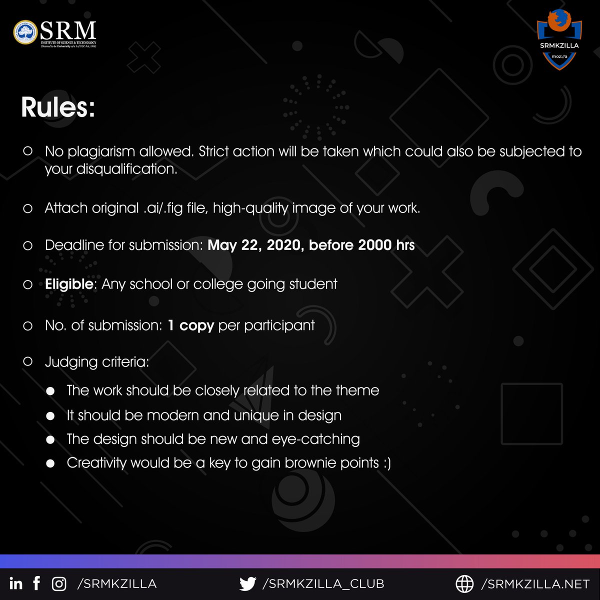 SRMKZILLA_Club's tweet photo. SRMKZILLA brings you all the much needed competitive environment to showcase your talent and experience the best. 'MozoDesignathon' is here! We are elated to present one-of-a-kind UI/UX and illustration competition.
#MozoDesign #MozoDesignathon #UI #UX #illustrations https://t.co/yPteWTyzPf