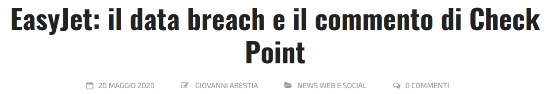 #EasyJet #databreach: sufficienti dati per rendere i clienti coinvolti bersaglio di #furto di #identità, #frode e #email #phishing mirate. "Gli #hacker inviano migliaia di mail nella speranza di ingannare anche solo una manciata di persone" <a href="/davidreally/">DG</a> tuttotek.it/web-social/new…