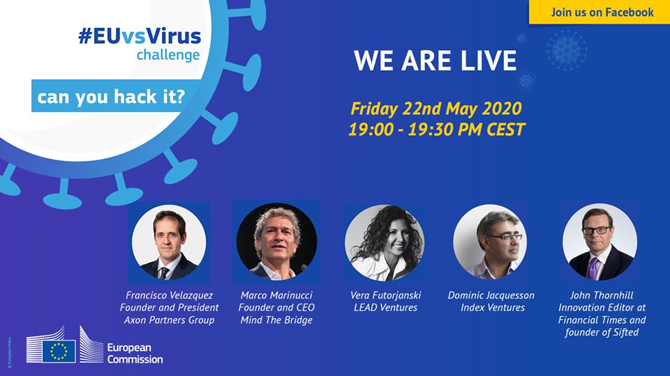 sapieninnovate's tweet photo. @EUvsVirus is Live! 

Join us for tomorrows Live Session at 19.00 CEST to kick off the @EUvsVirus #Matchathon! #StayTuned

#euvsvirus #strongertogether #euvs https://t.co/CCVAtDIBV0
