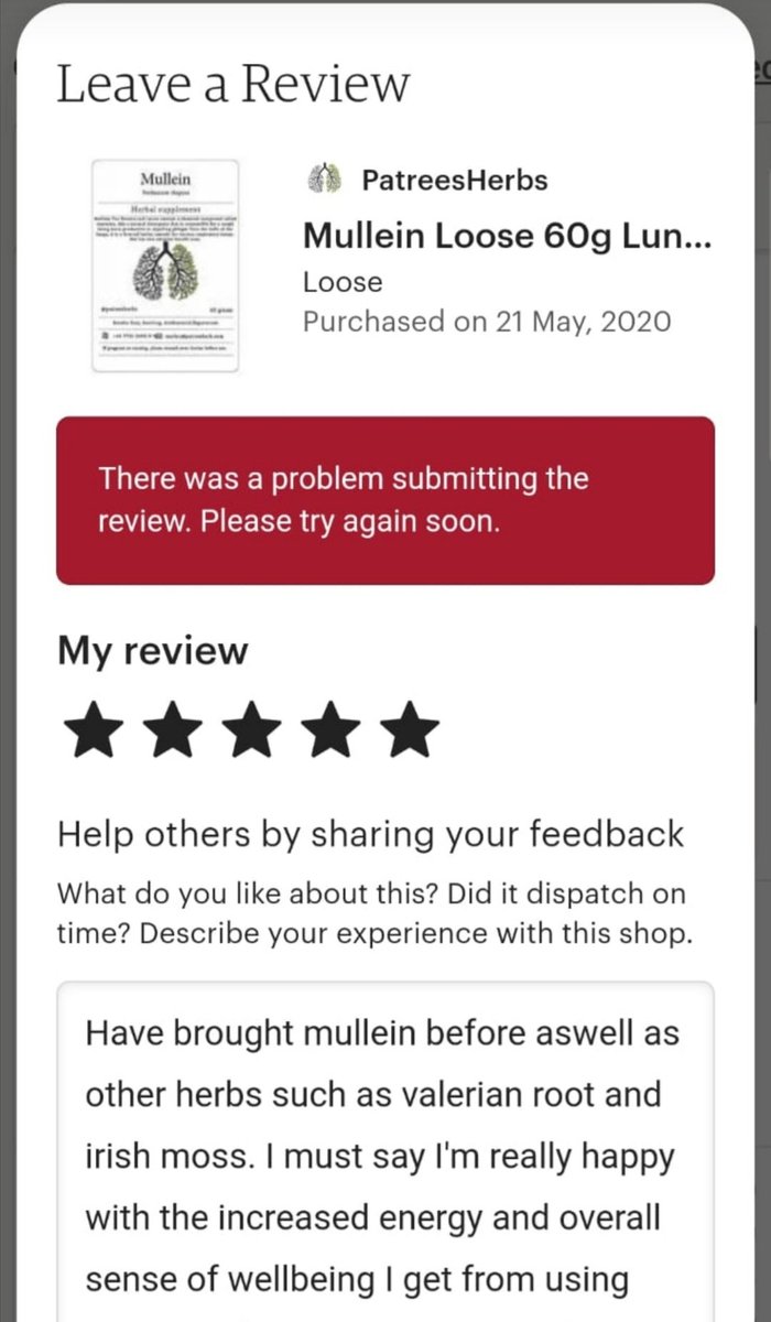 patreesherbs's tweet photo. Positive Reviews not being submitted anyone else have this issue? https://t.co/85VKadpFBl
