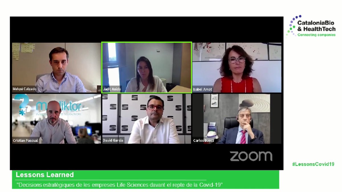 ReigJofre's tweet photo. Comenzamos el streaming "Decisiones estratégicas de las empresas Life Sciences frente a la #COVID19" #LessonsCovid19

Participa nuestra directora global de #Innovación, @isaamat, junto con David Garcia @tuSEAT,  @CarlosBuesa1 de Oryzon y @cpascualf de @Mediktor. https://t.co/PYgr9U3uZ6