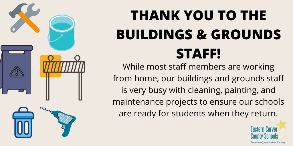 Shout out to the buildings and grounds staff who work hard each day!