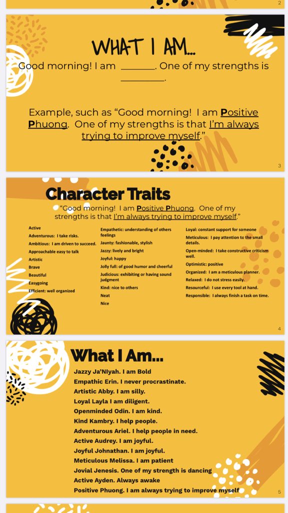 SalemES_ITS's tweet image. Tried a new #morningmeeting activity from @Sansone39 MM Motivators Resources. We did WHAT I AM. Jammed out to @iamwill, created an alliteration adjective greeting, &amp;amp; shared a strength. Kids ❤️ it. Try it out! @Providence_ES @PES_Librarian #VBAlwaysLearning #VBSEL
