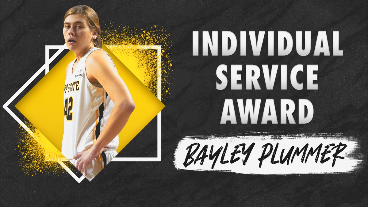 appstatesports's tweet image. Our next award is the Individual Service Award, given to the student-athlete who accumulated the most service hours... 

With a total of 2️⃣2️⃣7️⃣ service hours, @AppStateWBB's Bayley Plummer is our winner!

#BlackAndGoldenGlobes | #GoApp