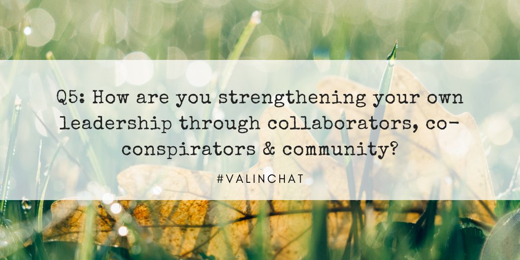 ALPlearn's tweet image. #VaLINchat Q5: How are you strengthening your own leadership through collaborators, co-conspirators, and community?