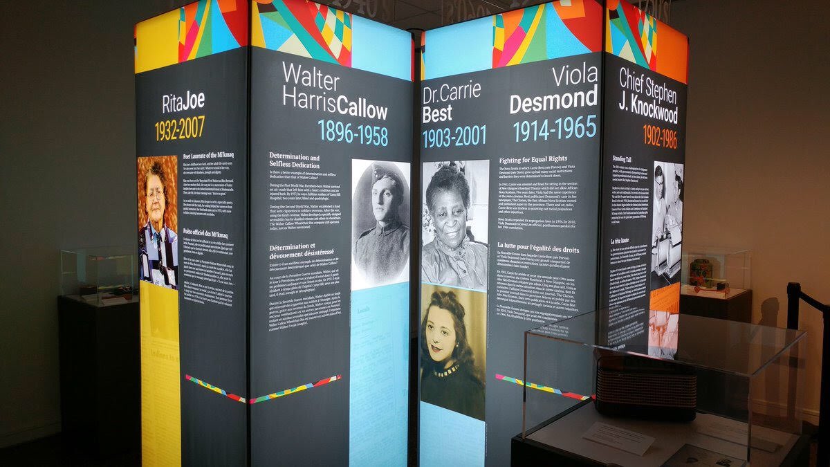 skyline_at's tweet photo. #tbt Looking for longevity and ease of travel in your exhibit? Skyline Atlantic has you covered! Working closely with AldrichPears Associates to design, fabricate and install, we spotlighted 32 Nova Scotians for Canada150 with a travelling interpretive exhibit! #exhibit https://t.co/Pn6LolgZGJ