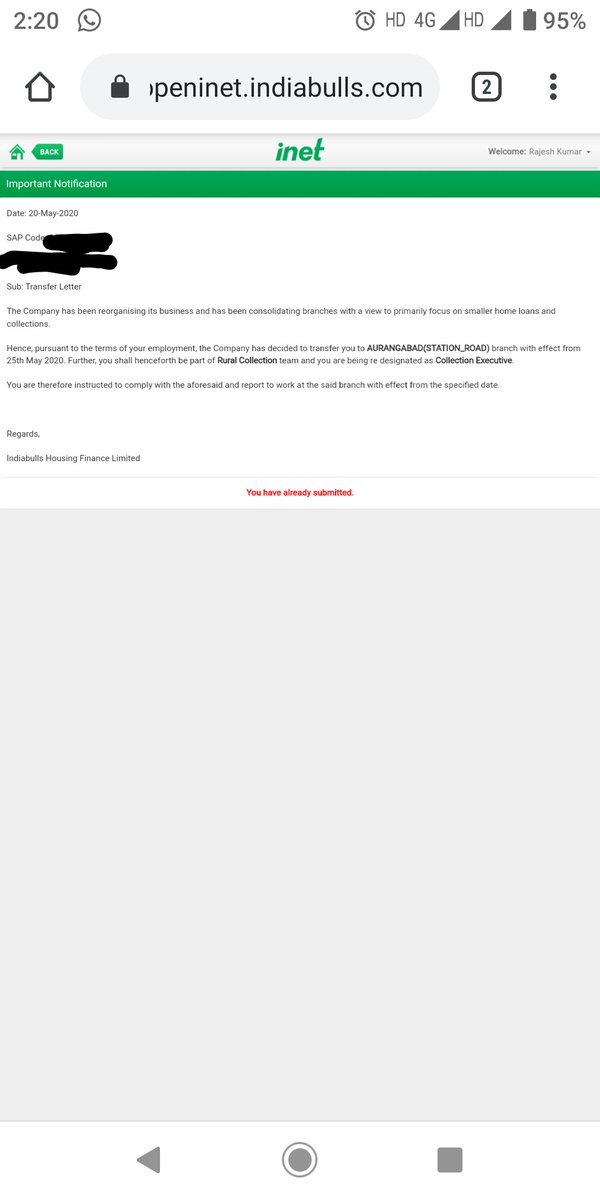 Vicky53267460's tweet photo. @RubikaLiyaquat Indiabulls Housing Finance Ltd firing employees on whatsapp call and now they are transferring employees to the other regions of the country&amp; reporting dt is 25 may Please help #indiabullsresign #indiabullsfiring @anjanaomkashyap @sudhirchaudhary @RajatSharmaLive https://t.co/oFqZay2hIk