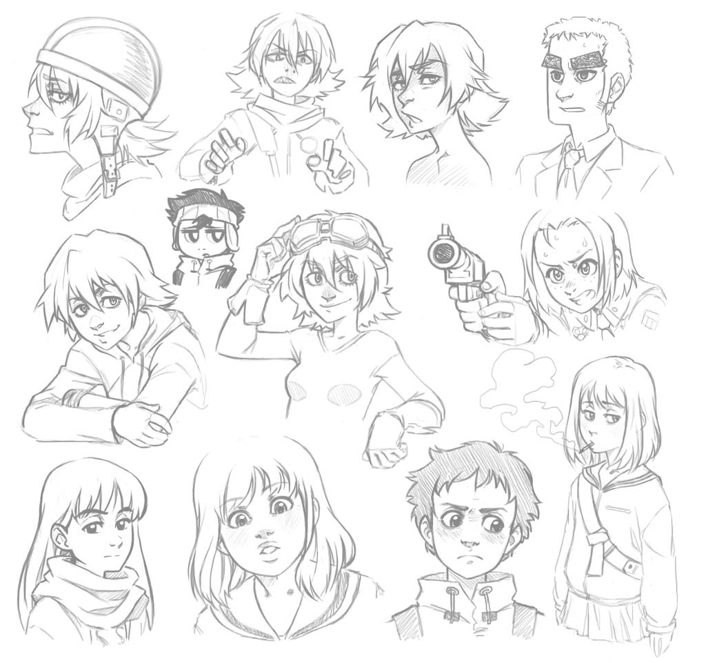 Old #FLCL sketches. I've been watching the sequels and highly recommend not to bother with them 