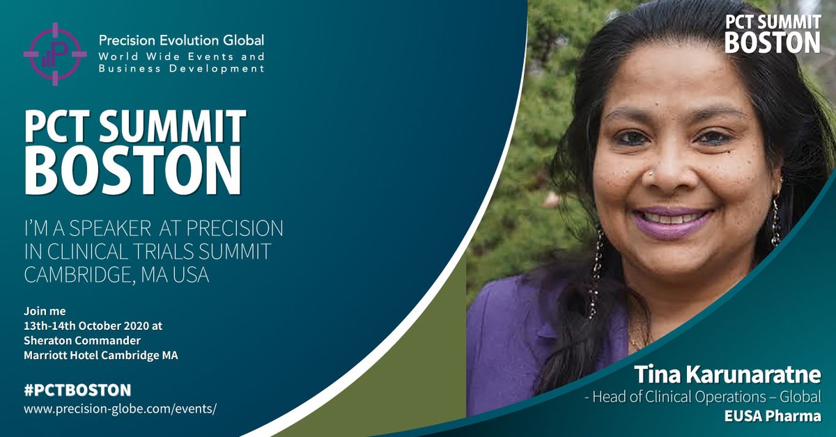 PrecisionEvolu1's tweet photo. Tina Karunaratne , Head of Clinical Operations from @Eusapharmamod will be speaking at the Precision in Clinical Trials Summit on Oct 13th-14th.
EUSA Pharma is global company focused on oncology and rare disease.
#PCT #PrecisionEvents #FlattenTheCurve https://t.co/sDp7yHohOz