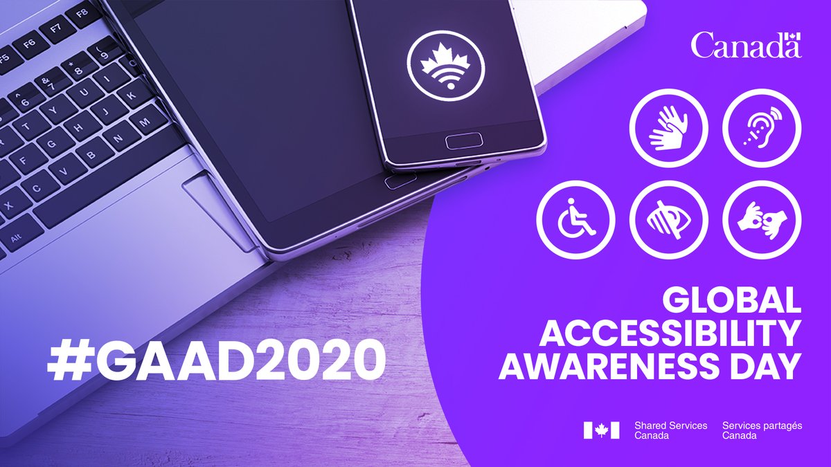 SSC_CA's tweet photo. An #AccessibleGC means public servants have the tools they need to do their best work. We are working to remove barriers that prevent people from participating fully and equally in an increasingly digital environment. #GAAD2020 #SSCinclusionSPC https://t.co/jEwjc8oCk3