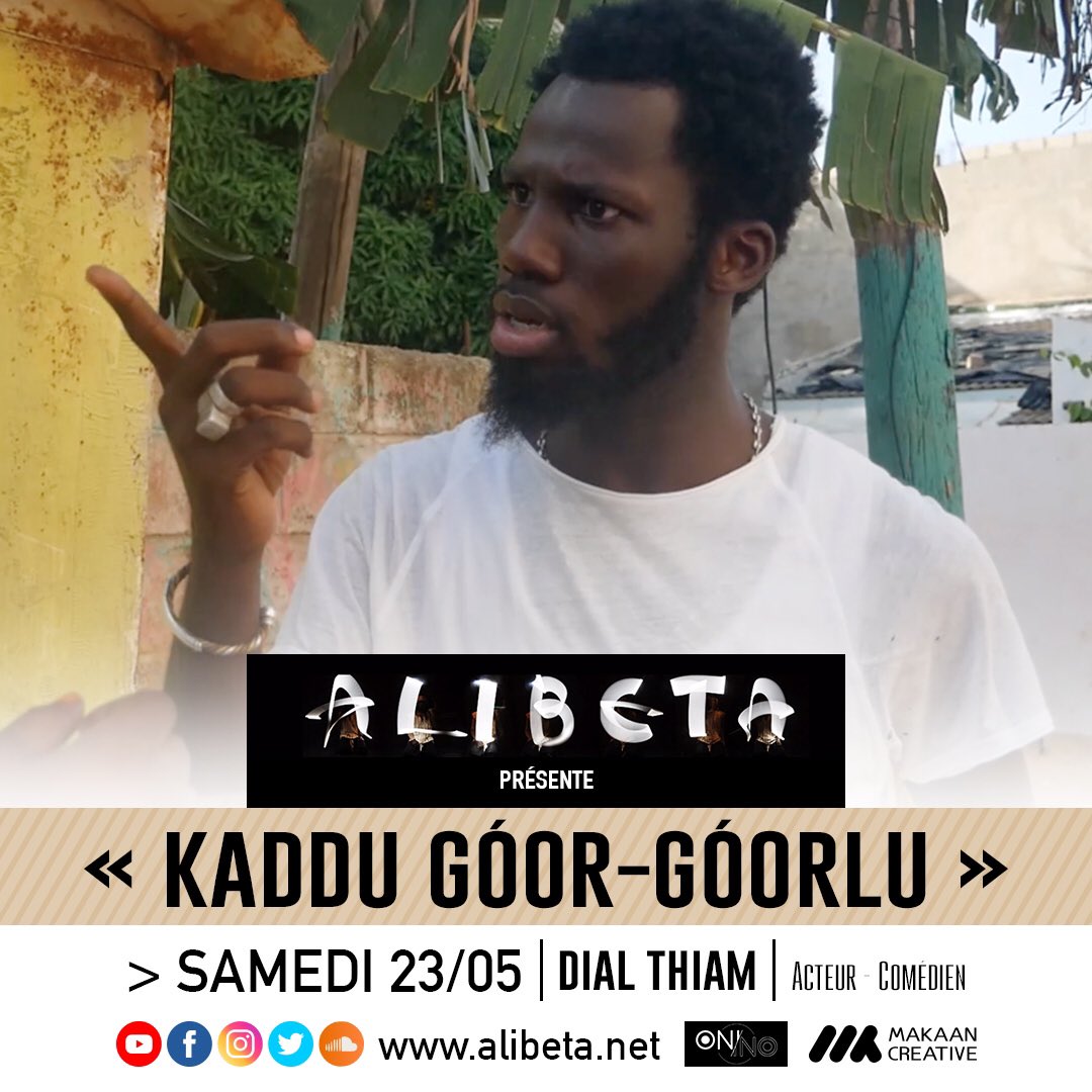 SALAAM,
Ce samedi 23/05, « KADDU GÓOR GÓORLU » nous présente Dial Thiam (acteur, comédien). Celui qui interprète le rôle du mari dans le clip vidéo. Il partagera avec nous, en tant que porteur de voix, sa conception du « Góor-Góorlu » notamment dans le domaine du cinéma.