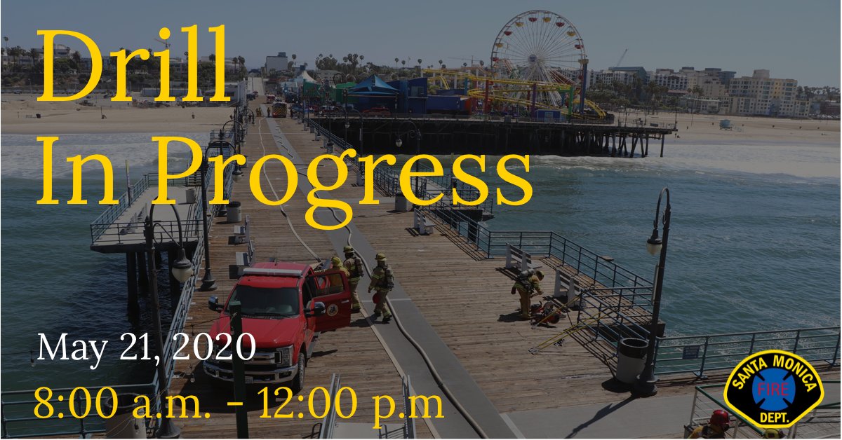 SantaMonicaFire's tweet image. SMFD is conducting a training drill today on the Santa Monica Pier, 8:00 a.m. - 12:00 p.m.

#SantaMonica #SantaMonicaFire #SMFD #Drill #Training #alwaysready
