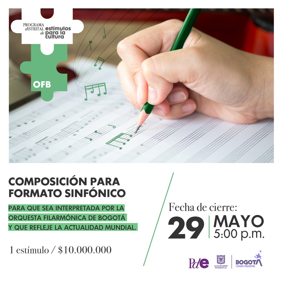 filarmonibogota's tweet photo. Si tienes una composición que refleje la situación actual del mundo, la pandemia, por ejemplo, deberías consultar y participar en la beca ideada por el Programa Distrital de Estímulos. Más información: https://t.co/6XW1aoK1IZ 📝
#PDE2020 #BogotáCiudadCreadora #YoMeQuedoEnCasa https://t.co/UwuSdO3sIJ