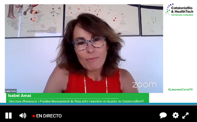 CataloniaHealth's tweet photo. 🗣️ Ara a #LessonsCovid19. @isaamat: "Ha sigut un aprenentatge amb les agències reguladores de fer els processos més àgils. Esperem que sigui una lliçó apresa d'eficiència a partir d'ara" 

@ReigJofre ha subministrat productes essencials als hospitals durant la pandèmia #COVID19 https://t.co/r98XzZRrdb