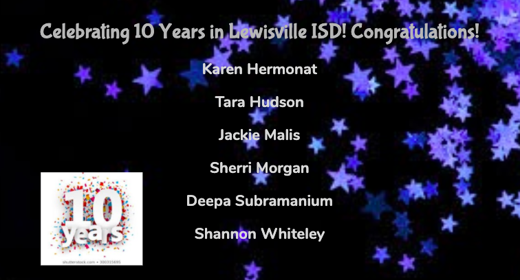 hebron9th's tweet photo. Congratulations to our @hebron9th recipients of 10 years of service in @LewisvilleISD! We appreciate your service to our campus and district! #LISDProud #WeAreHebron
@MrsHermonat @Mrs_Hudsont @MissFrizzle204 @DeepaSubramani2 @whiteleyreads https://t.co/f4qzR2TUNH