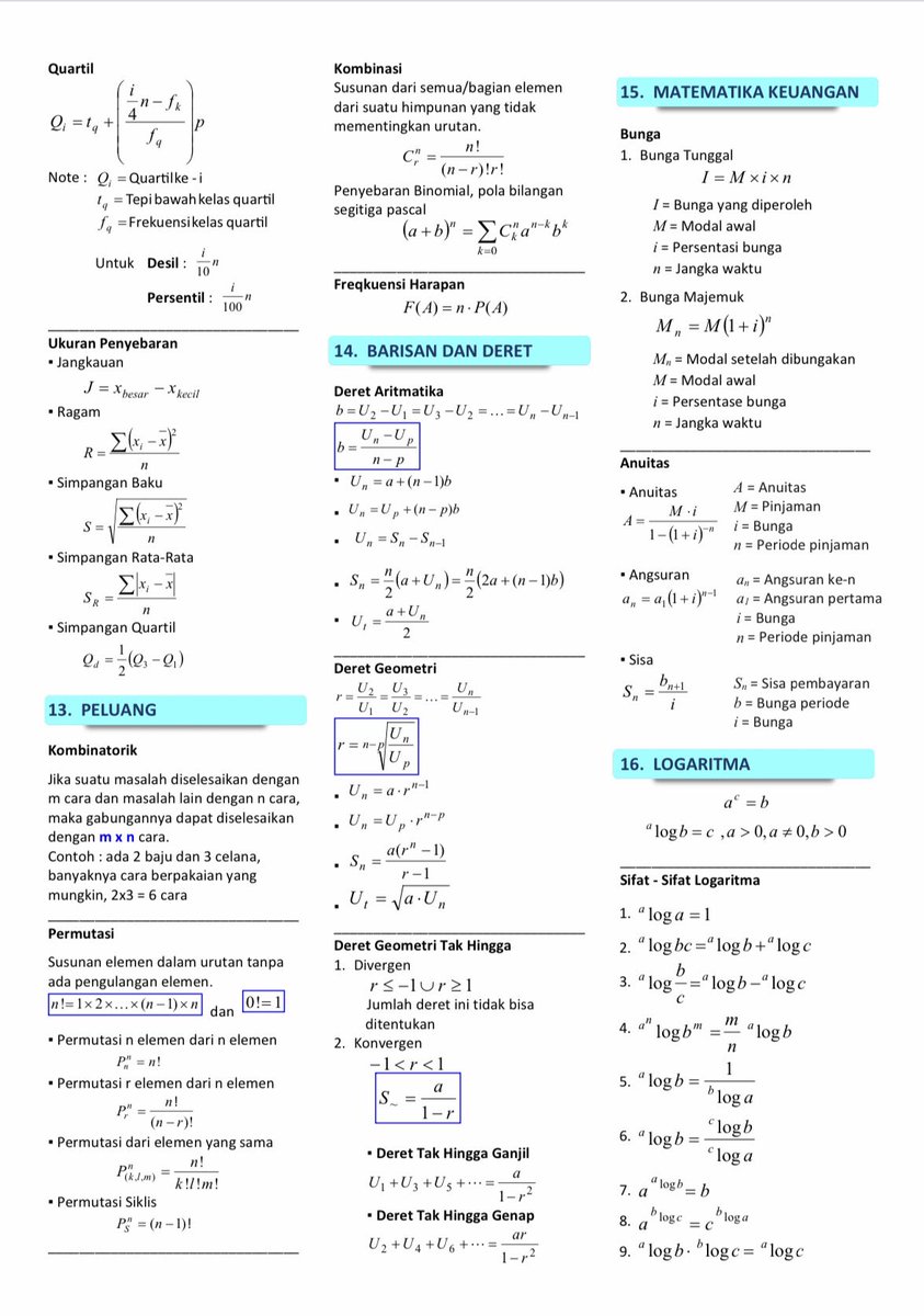 BelajarHeyy's tweet photo. Rumus-Rumus Matematika Dasar ✨
Sumber: Ade Maulana Yusup - Math Q&amp;A https://t.co/L9R7UenLEC