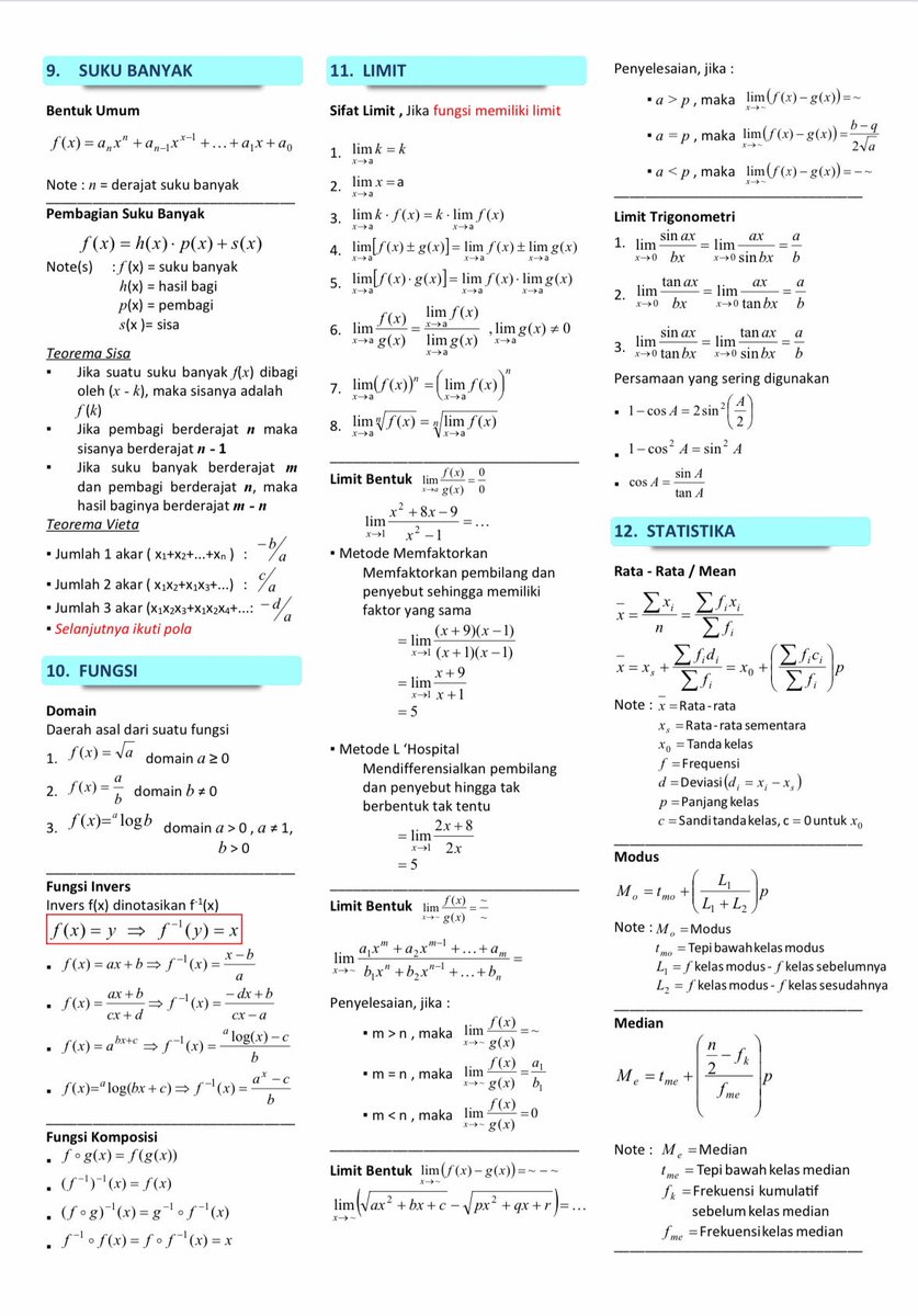 BelajarHeyy's tweet photo. Rumus-Rumus Matematika Dasar ✨
Sumber: Ade Maulana Yusup - Math Q&amp;A https://t.co/L9R7UenLEC