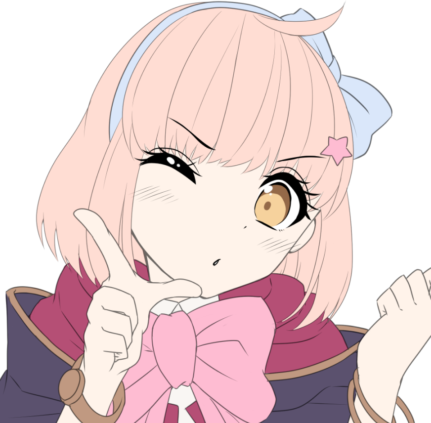 「やっぱりウインクは左目が開いてたほうがかわいいかなぁ?うーん 」|桜谷のイラスト