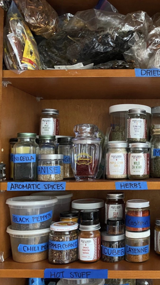 leavemesohla's tweet photo. Since it’s #SpiceWeek, #Sohla is sharing the contents of her spice cabinet, categorized by “warm stuff” & “hot stuff.” Kashmiri red chile powder is her favorite amongst favorites! https://t.co/kTUCEW9xO5