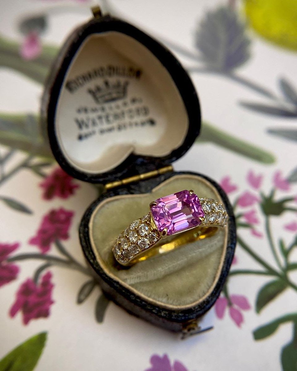 gemsocietyorg's tweet photo. A Pink Sapphire and Diamond ring ready to make someone's day ten times better! 📷 langantiques #gemstones #handmadejewellery #jewelryaddict #jewellerylover #gemstone #finejewelry #jewelrydesign #jewelrytrade #gemsociety #diamondlovers #diamonds #diamondsofinstagram https://t.co/CEbPvpPWaC