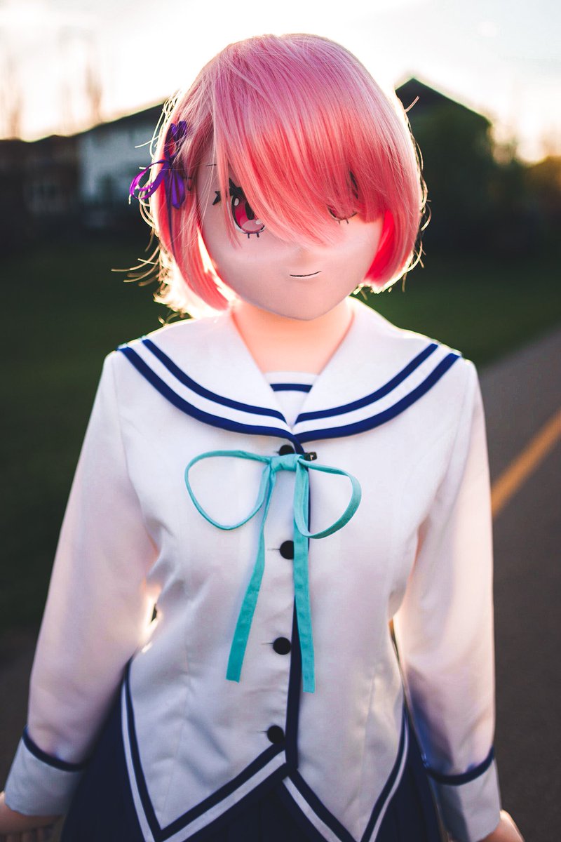 Pic of the ⁦<a href="/Nikushimi_chan/">Nikushimi Hisan</a>⁩ as Ram taken this past week. Love these beautiful early spring evenings. #yeg #kigurumi #cosplay

Cosplayer: Niku
Character: Ram
Series: ReZero
Cosplay: Da Capo II
Mask Maker: ⁦<a href="/ChrisAndMeph/">Chris and Meph</a>⁩