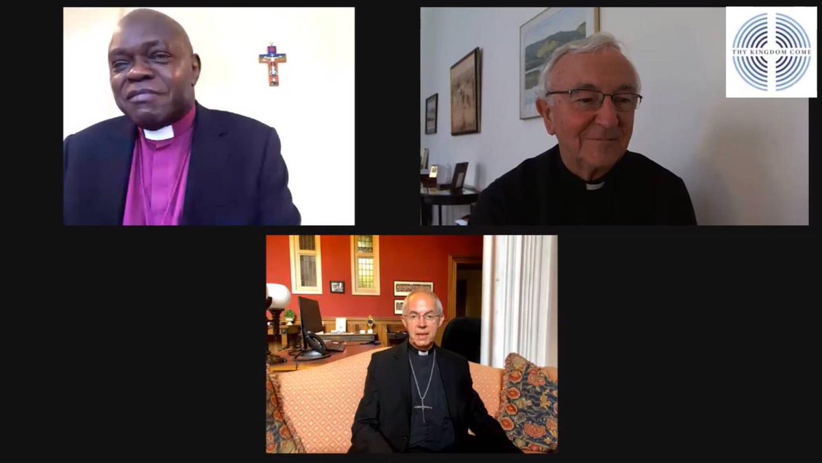 ArchbishopSarah's tweet photo. A pleasure to be with @CardinalNichols and @JohnSentamu today to talk and pray together on #AscensionDay. We’re immensely looking forward to joining with Christians of many denominations all round the world to pray #ThyKingdomCome over the next 11 days. https://t.co/daMnIyTxFC