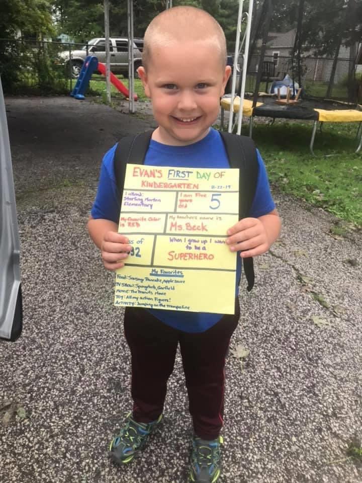 Evansmom2014's tweet photo. Evans first and last day picture. Who knew this was gonna be how we would see our kids off to the next grade? Itโs depressing... #kindergartennomore #offtofirstgrade #ballingmyeyesout https://t.co/0x8JPlDsSl