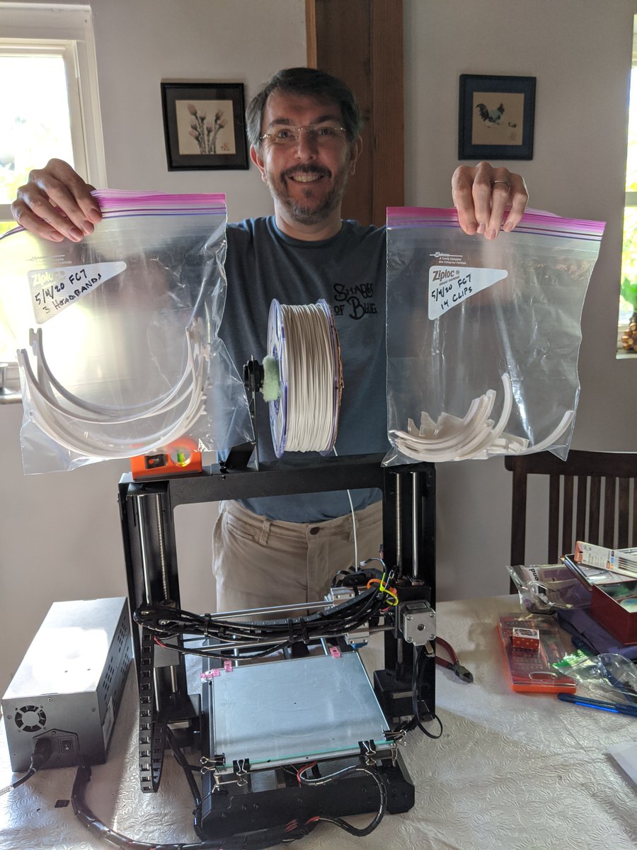 PPEConnectPGH's tweet photo. We want to thank Rich Simpson and Tania Bikerman for their contribution to our local Face Shield Initiative! Rich and Tania 3D printed parts from their own home for close to 50 face shields. #ppeconnectpgh #donate #ppe #faceshield #3dprinting #corona #covid #covid19 #pittsburgh https://t.co/k7Ks9xvR1m