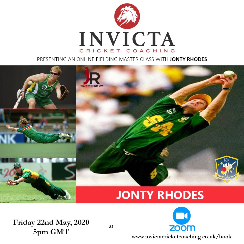 💥Jonty Rhodes 💥

Live Q&amp;A, Friday 22nd May, 5pm GMT

Invicta are privileged to host an online masterclass with South African cricketing legend <a href="/JontyRhodes8/">Jonty Rhodes</a>

bookwhen.com/invictacricket
