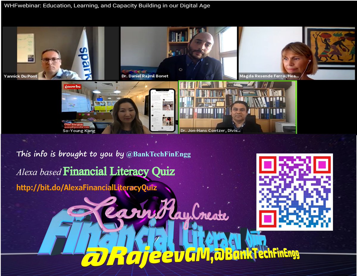 rajeevgm's tweet photo. The #future of #education after #COVID19 
@WHForumLondon &amp; @UNITAR #webinar

@UOCedcp's @drajmil
@gnowbe's @soykang
@SPARKorg's @ydpont
UCP's Magda Ferro

#whf2020 #whforum #FromHopeToPossibiliy #WHFDigitalSeries #digital #solutions
#SDG #humanitarian #training #learning #edTech https://t.co/nGd6sUqOQJ