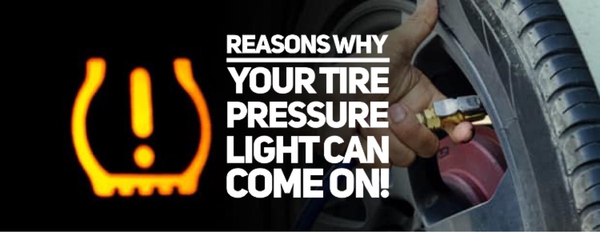 AamcoNorwalk's tweet photo. Ever start your car and your tire pressure light is on, AGAIN!? Here are some reasons why that could be! 
1. you may have a flat tire. 
2. Cold weather 
3. Nails or other things stuck in your tire that could be causing a slow leak. 
4. Bending of the rim into the rubber! https://t.co/7JWDkNi0Vs