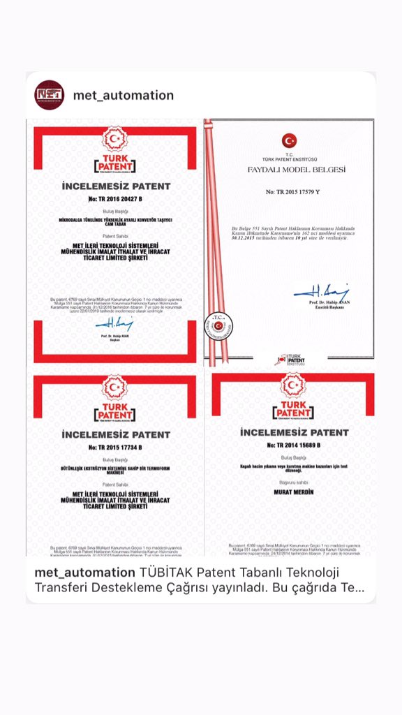 met_automation's tweet image. TÜBİTAK Patent Tabanlı Teknoloji Transferi Destekleme Çağrısı yayınladı. Bu çağrıda Teknoloji Sağlayıcı Kuruluşun hak sahibi olduğu ve ulusal veya uluslararası patentler ile korunan teknolojileri lisanslama ya da devir yolu ile edinerek ekonomik değer oluşturmayı hedefleyen...