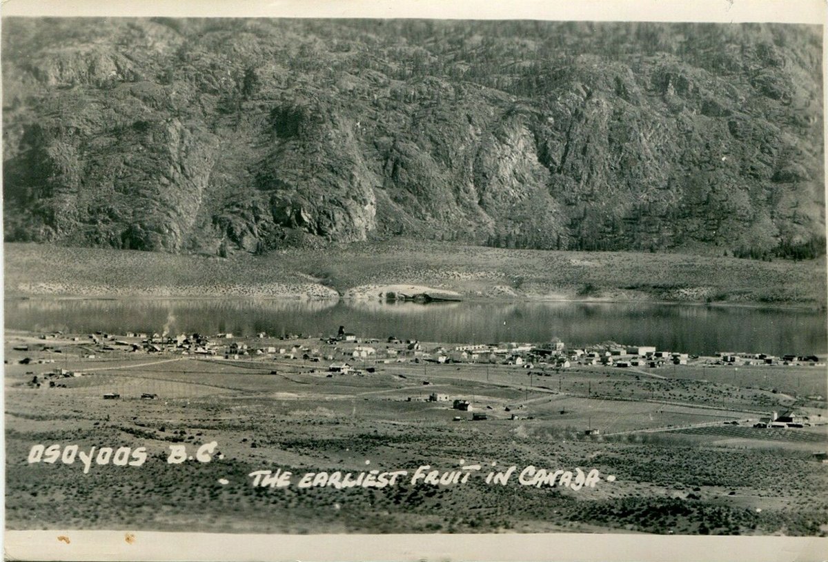 'the earliest fruit in canada': downtown osoyoos bc in the 1940s? 🍒#bchist #cdnhist @bctreefruits @nicholsonsonia_ @osoyoosbc