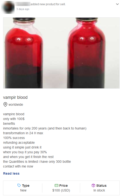 Quando dizem que é possível comprar de tudo na dark web...🤷🏻‍♂️