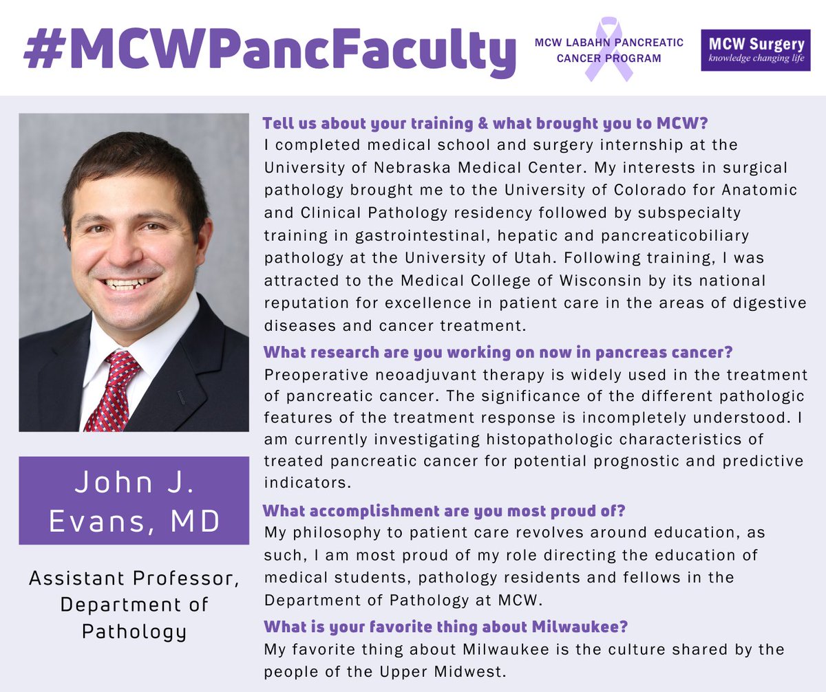 MCWPancProgram's tweet photo. 👀Want to know more about our #MCWPancFaculty?  Read 📖more about Dr. John Evans 🧪🥼 from @mcwpathology! #PancreaticCancer, @MCWSurgery, @MedicalCollege,  @MCWCancerCenter, @PanCANMilwaukee, @NatPancFdn https://t.co/xuSkI69XdD